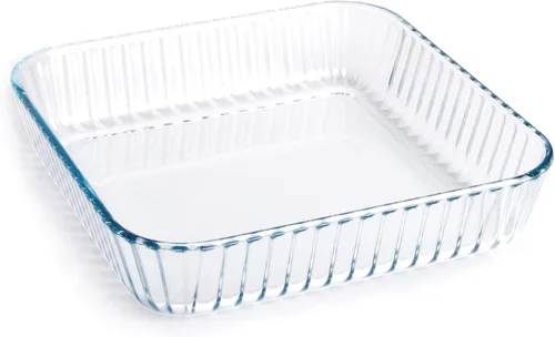 Vista 9 de Plato para hornear de vidrio templado redondo transparente, cazuela de vidrio para horno y lavavajillas.