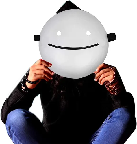 Vista 2 de FANFX Máscara de sonrisa de Halloween, disfraz de cosplay de cara completa