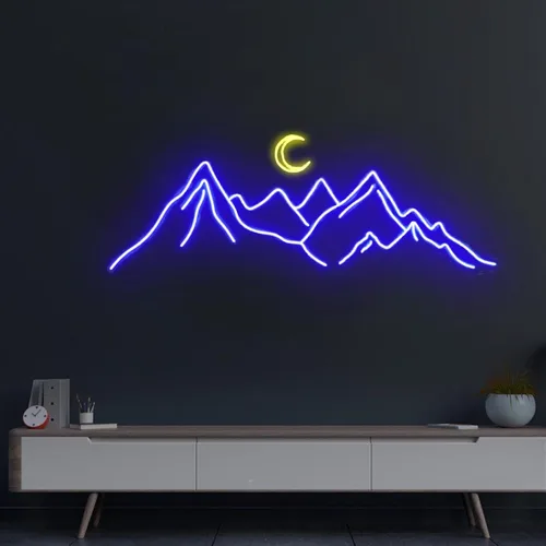 Vista 13 de Letreros de neón de montaña para decoración de pared de 16 pulgadas, letrero de neón LED de dinero, cueva, hogar, fiesta, letreros iluminados por