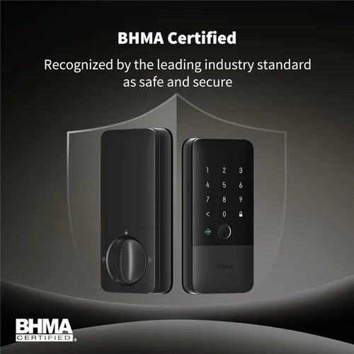 Vista 6 de Aqara UWB Smart Lock U400, llave de Apple Home, cerrojo de huella digital Negro