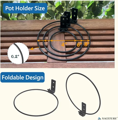 Vista 4 de Anillos plegables para macetas, 4 pulgadas, paquete de 3 Paquete de 3 de 4 pulgadas