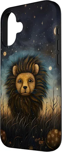 Vista 2 de iPhone 16 Lion at Twilight Lindas estrellas de león en la noche