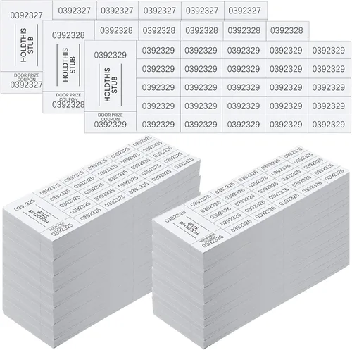 Vista 16 de Kosiz 2000 hojas de boleto para rifa, 25 boletos de subasta chinas para oferta, bandeja complicada, canasta, hojas para rifa para recompensas