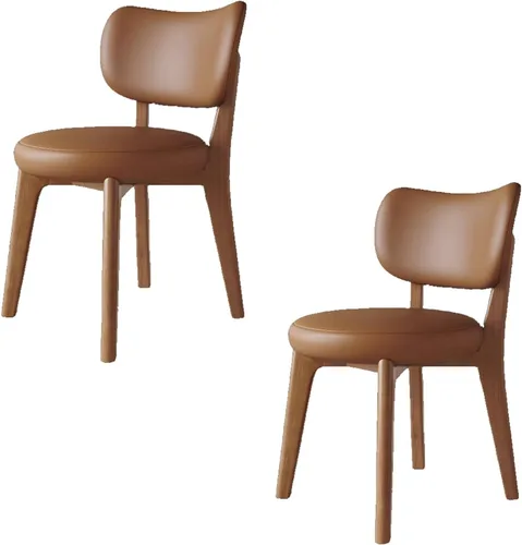 Vista 18 de Juego de sillas de comedor de madera de 1/2/4, sillas de cocina con respaldo curvo, silla de vestíbulo, silla de comedor tapizada, silla de comedor