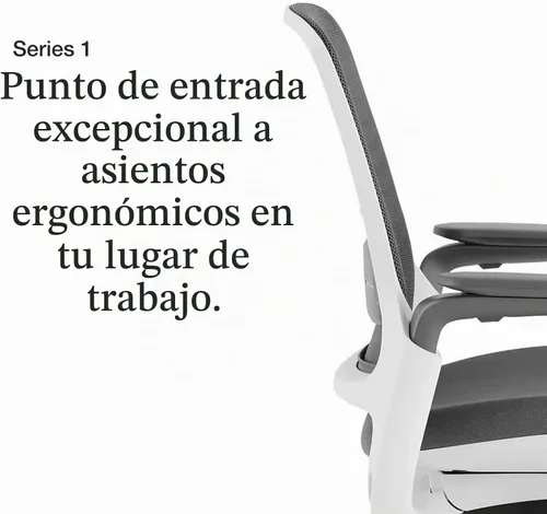 Vista 4 de Steelcase Series 1 Silla de oficina ergonómica, suelos de alfombra, grafito, luz