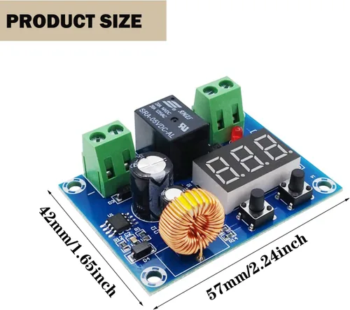 Vista 4 de Interruptor de desconexión de protector digital de bajo voltaje XH-M609, módulo de protección de voltaje CC 12V-36V Módulo de protección de circuito