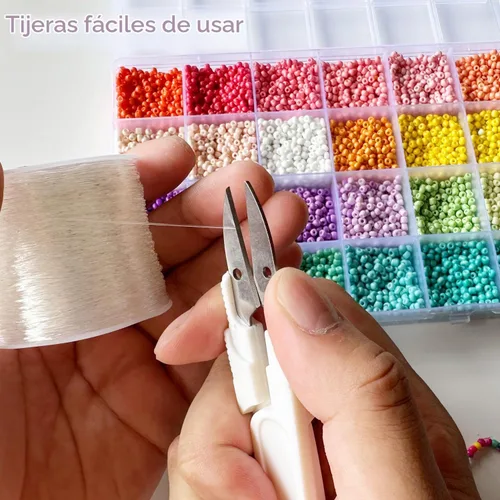 Vista 2 de Cuerda elástica de 0.020 in, cuerda elástica transparente para hacer pulseras, 131 yardas de hilo elástico transparente para cuentas de semillas