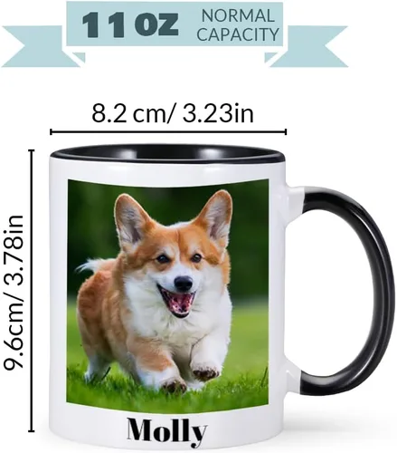 Vista 4 de Taza personalizada, tazas de café personalizadas con imagen, texto, nombre, taza personalizada, regalos para novio, novia, familia, tazas de café
