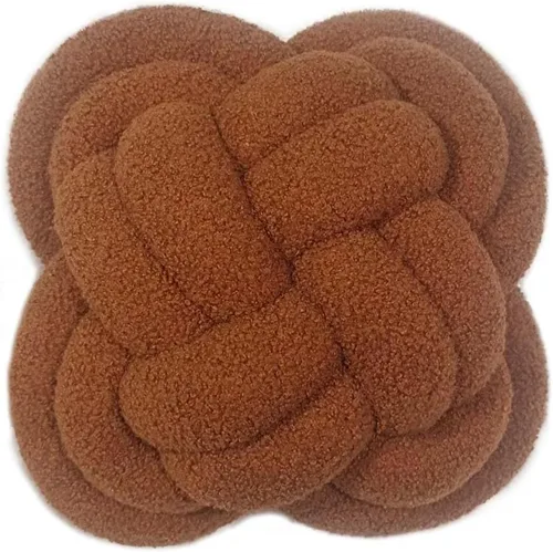 Vista 25 de Cyprinus Carpio Almohada creativa con nudo de bola de rosa, cojín de flor para sofá, almohada lumbar, decoración (rosa-C)