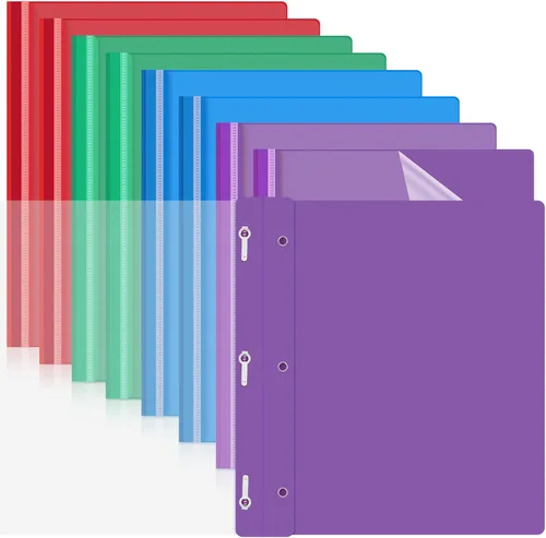 Vista 7 de Teling 48 portadas de informes frontales transparentes con puntas, carpetas de presentación de plástico de 3 puntas para currículum vitae