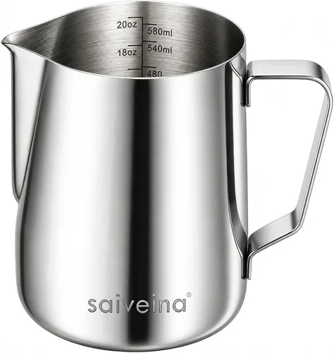 Vista 10 de Saiveina Jarra de espuma de leche, taza espumadora de leche de 12 onzas