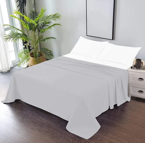Vista 11 de TBM 1PC Solid Flat Sheet Smooth Touch Hotel Quality 100% Egyptian Cotton Perfectly Fit for Oversize and Extra Height Bed Solid 600 Thread Count