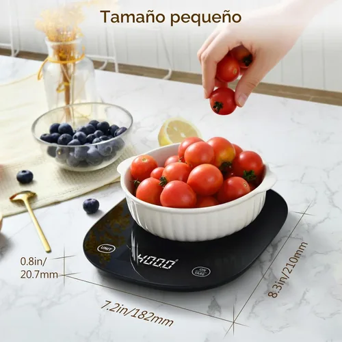 Vista 4 de Arboleaf Balanza de Cocina Inteligente para Alimentos, Báscula Digital de 22 lb con Calculadora Nutricional, Pesaje Inteligente de Cocina