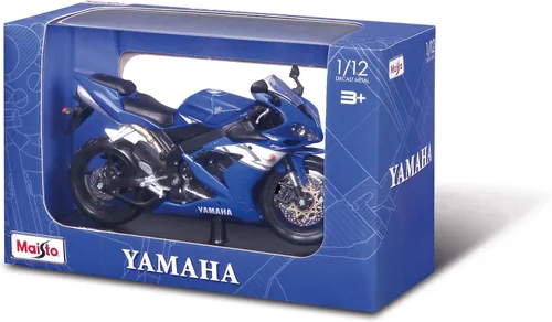 Vista 5 de Maisto Yamaha YZF-R1 - Motocicleta a escala 1:12, increíblemente detallada, réplica de motocicleta coleccionable, color azul