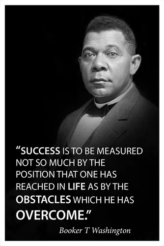 Vista 3 de El éxito se mide con un famoso retrato de póster de cita por Booker T Washington decoración motivacional para aulas escolares, bibliotecas, salas