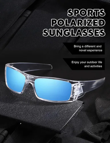 Vista 5 de Gafas de sol polarizadas para hombre y mujer, estilo retro, deportivo, rectangular, envolvente, vintage, protector de disparo