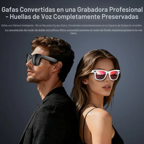 Vista 9 de Gafas Inteligentes AI Mejoradas con Cámara, Gafas de Cámara Antivibración de 800w, Traducción en Tiempo Real, Reconocimiento de Objetos AI