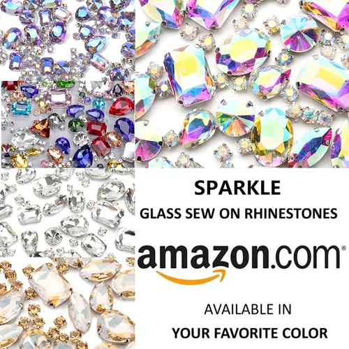 Vista 4 de Diamantes de imitación AB para coser, Choupee 130 piezas de diamantes de imitación para coser con respaldo de metal, engaste de dientes, garra