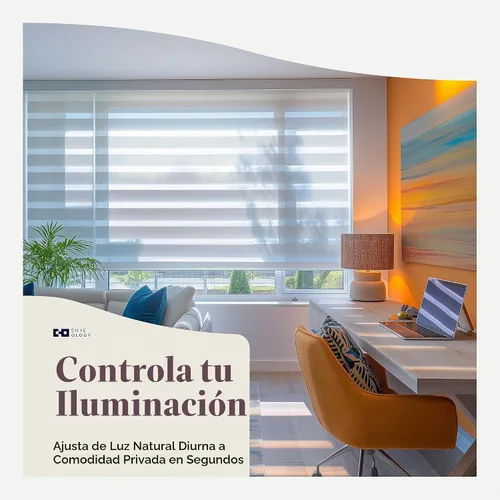 Vista 2 de CHICOLOGY - Persianas de cebra, persianas enrollables para ventanas, cortinas para ventanas, persianas enrollables para ventanas, persianas