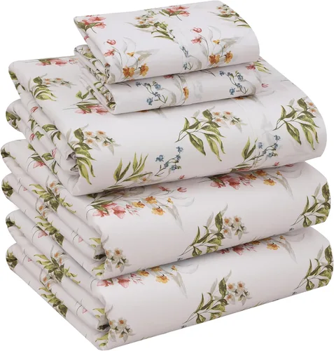 Vista 103 de RUVANTI Sábanas de percal 100% algodón, tamaño individual, anual Fresco fresco, bolsillo profundo de 16 pulgadas, suave, transpirable y duradero
