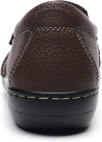 Vista 8 de Geoeleph Mocasines casuales para mujer, mocasines cómodos para caminar, mocasines de cuero para conducir