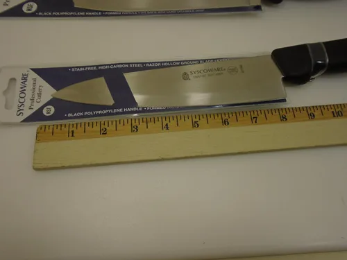Vista 3 de Juego de cubiertos profesionales de marca comercial (2) cuchillos, cuchillo de chef de 8 pulgadas y cuchillo de corte de carne de carnicero de 10