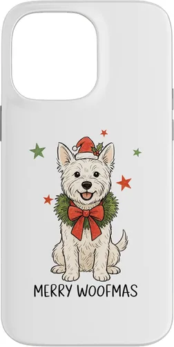 Vista 20 de Merry Woofmas White Terrier Dog Santa Hat Christmas Cute Dog Case for iPhone 15