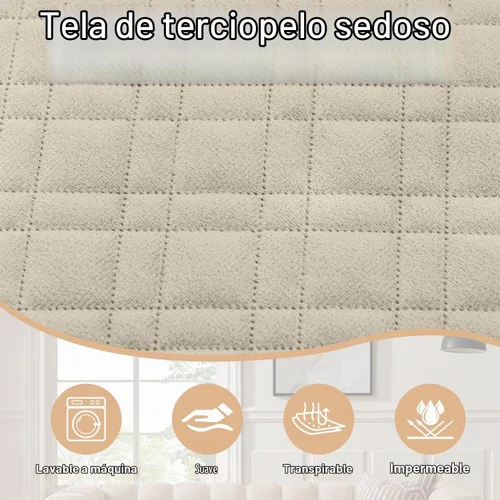 Vista 7 de Funda impermeable en forma de L para sofá seccional, funda acolchada de terciopelo para sofá esquinero, en forma de L, protector de muebles
