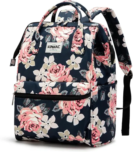 Vista 9 de Kinmac Mochila para laptop para mujeres y hombres, mochila de viaje de gran capacidad para computadora portátil de 15.6 pulgadas, Albaricoque