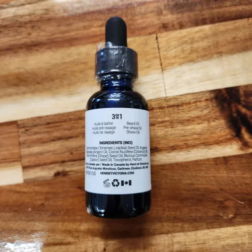 Vista 5 de HENRI ET VICTORIA Fragancia de aceite de barba Amande Fabricado en Canadá por expertos artesanos Ingredientes hidratantes, no grasos, naturales