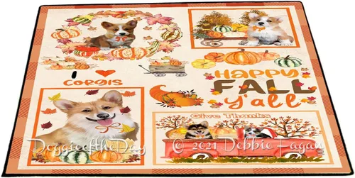 Vista 10 de Doggie of the Day Corgi Dogs Floor Mat - 4th of July Independence Day - Best Dog Doormat - Protector Decor - Unique Portrait Art - Premium Quality