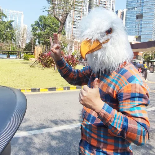 Vista 5 de Halford Eagle Mask, Funny White Hawk Head Mask, Novelty Adult Latex Face Mask for Cosplay Party Props