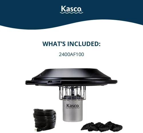 Vista 2 de Kasco Aireador de superficie de 1/2 HP -120 V con cable de alimentación eléctrica de 100 pies Aireación eficiente de superficie para lagos