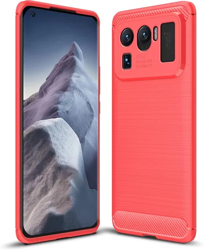 Vista 10 de Funda compatible con Xiaomi Mi 11 Ultra, cubierta de diseño de textura de fibra de carbono, funda de absorción de impactos diseñada para Xiaomi Mi