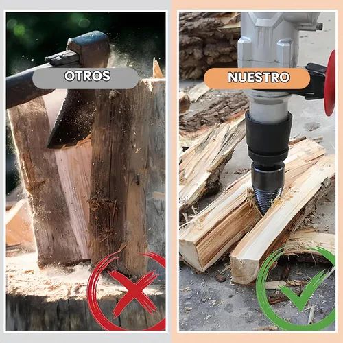 Vista 3 de Juego de brocas para leña, broca divisora de madera mejorada, resistente y desmontable, broca eléctrica separadora de madera, broca de fácil