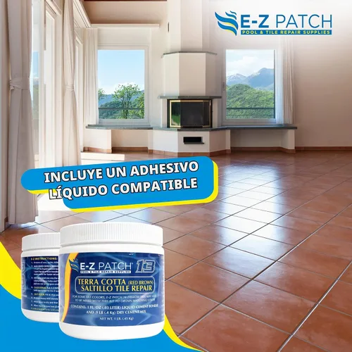 Vista 5 de 13 Kit de reparación de azulejos Saltillo, relleno de azulejos terracota para bricolaje (rojo-marrón, 1 libra)