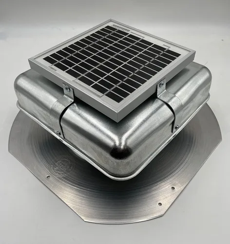 Vista 2 de Solar RoofBlaster con ventilación galvanizada Ventilación de techo solar 4.5 vatios Diseño nuevo y mejorado para aplicación de tejas