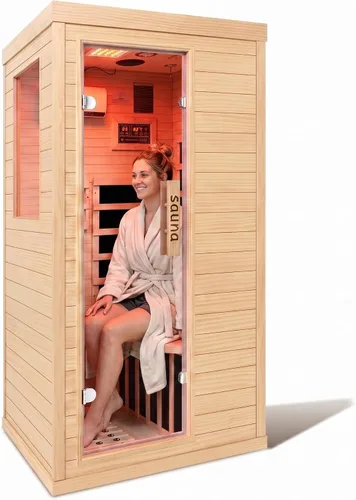 Vista 27 de Sala de sauna de infrarrojo lejano de 1350W para el hogar, sauna de madera canadiense de Hemlock de calentamiento rápido bajo EMF, luz de sauna que