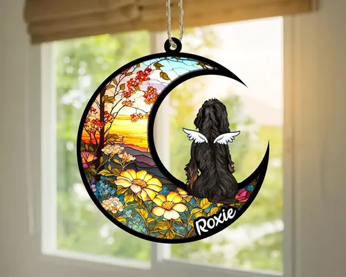 Vista 174 de LOVELYPOD Adorno de Navidad personalizado para perro Basset Hound (marrón) Basset Hound (marrón) adorno para atrapasoles de perro, razas de perros