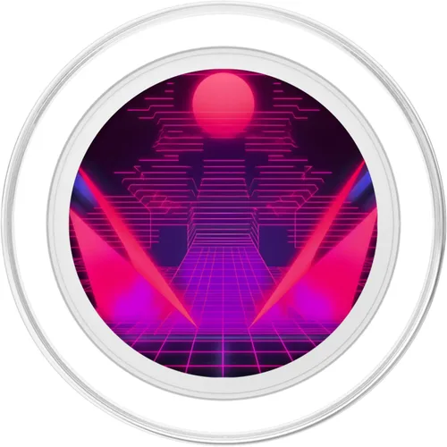 Vista 2 de Retrowave 80s Vaporwave Retro Synthwave PopSockets MagSafe PopGrip for iPhone