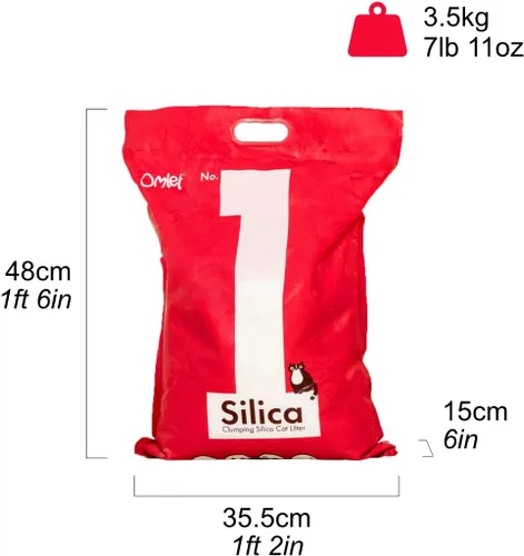 Vista 6 de Omlet Arena aglutinante de sílice para gatos, ultra higiénica, absorbente y sostenible, excelente control de olores y alta absorción, No. 1, sílice
