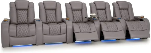 Vista 184 de Seatcraft Asiento de cine en casa Diamante Marrón Reclinable Individual