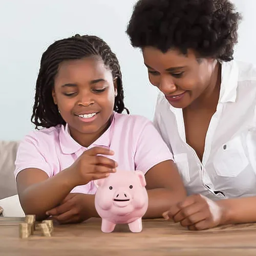 Vista 9 de Alcancía de Cerámica en Forma de Cerdo para Adultos, Debe Romperse para Abrir, Banco de Monedas para Niñas y Niños, Caja de Dinero en Efectivo
