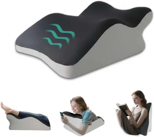 Vista 9 de Almohada de cuña ergonómica prona, almohada de cama de espuma de memoria multifuncional, almohada de lectura, ideal para descansos en la cama