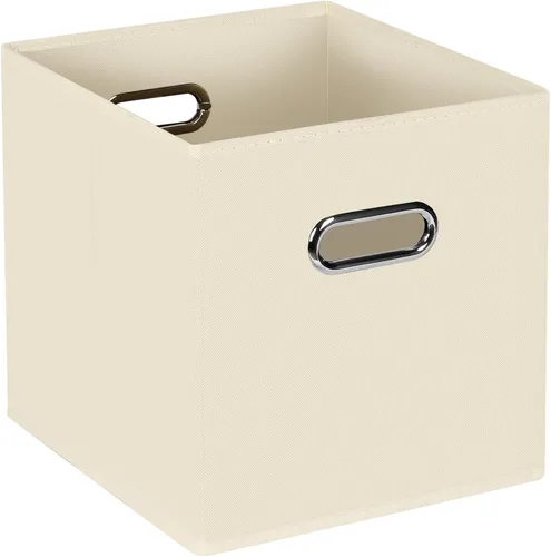 Vista 10 de STOREONE - Cubos de almacenamiento de tela con contenedores de cestas (28x28x28 cm) con asas dobles para estante, armario, organizadores de Negro