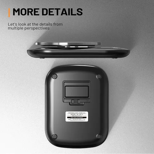 Vista 5 de GRAM PRES - Báscula digital de cocina para alimentos, gramos, 11 libras y 0.01 onzas With IPX6 Waterproof，Professional Stainless Steel Digital