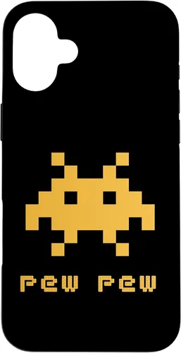 Vista 22 de iPhone 16 Alien Invaders Pew Space 8-bit Retro Video Game Gift Case