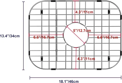 Vista 3 de Rejilla de fregadero grande, protector de fregadero para fregadero de cocina, 18-1/8 pulgadas de largo x 13-3/8 pulgadas de ancho, rejilla
