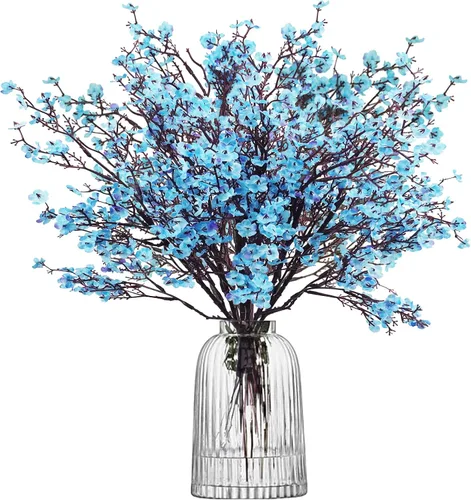 Vista 16 de Uieke - Ramo de 15 flores artificiales de Gypsophila tipo Baby Breath, flores de seda falsas de tacto real para hotel, hogar, oficina, cocina, baño