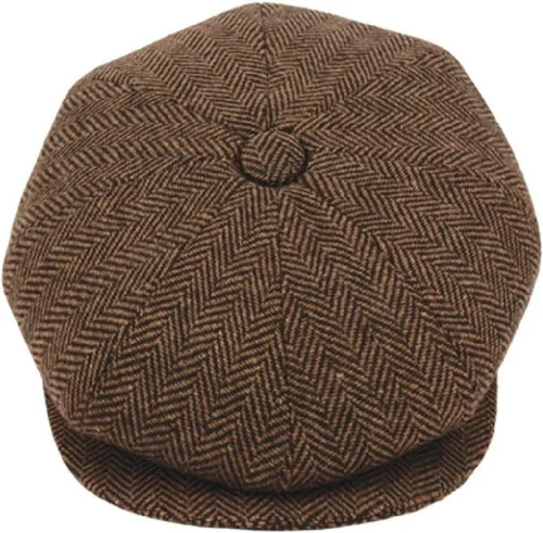 Vista 21 de Sombrero clásico de 8 paneles de mezcla de lana Newsboy Snap Brim Collection para hombre